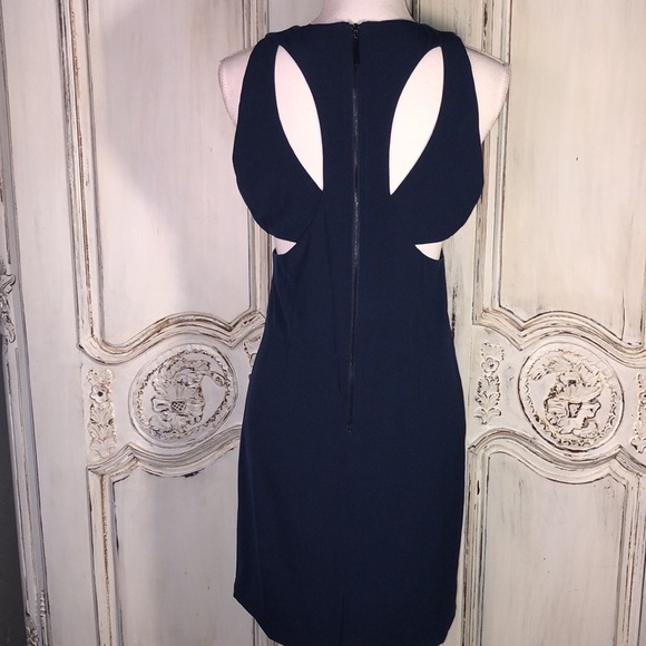 Les Petites… Paris NWT Round Neck Cutouts Sleeveless Structured Sheath Dress S/6 - Picture 6 of 12